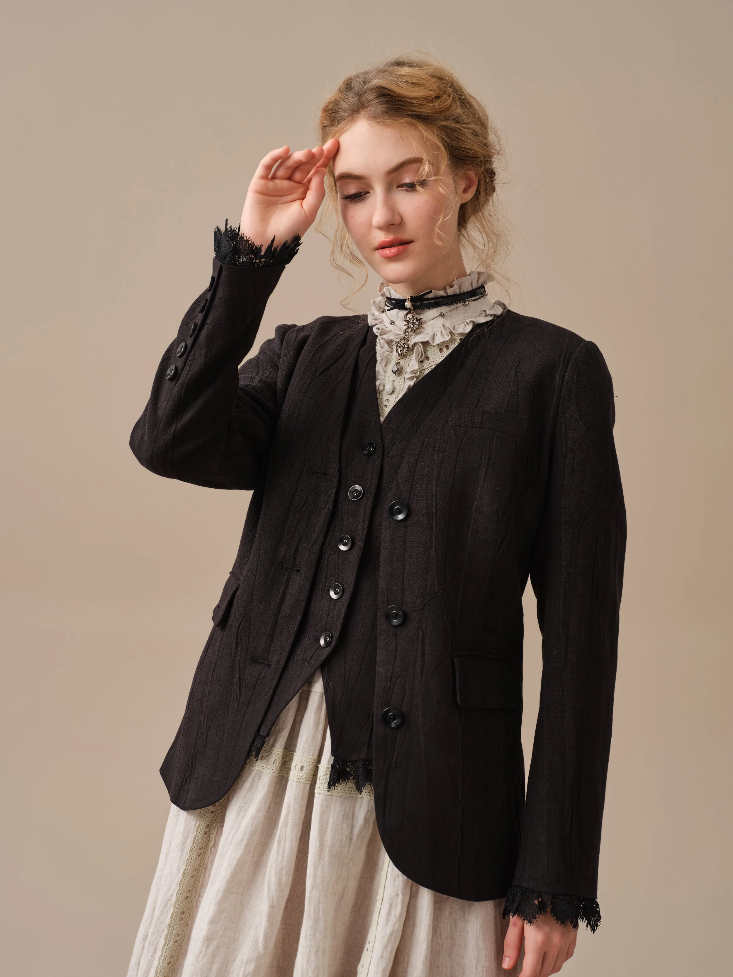 Mae 30 | 100% Linen Jacket with Vest