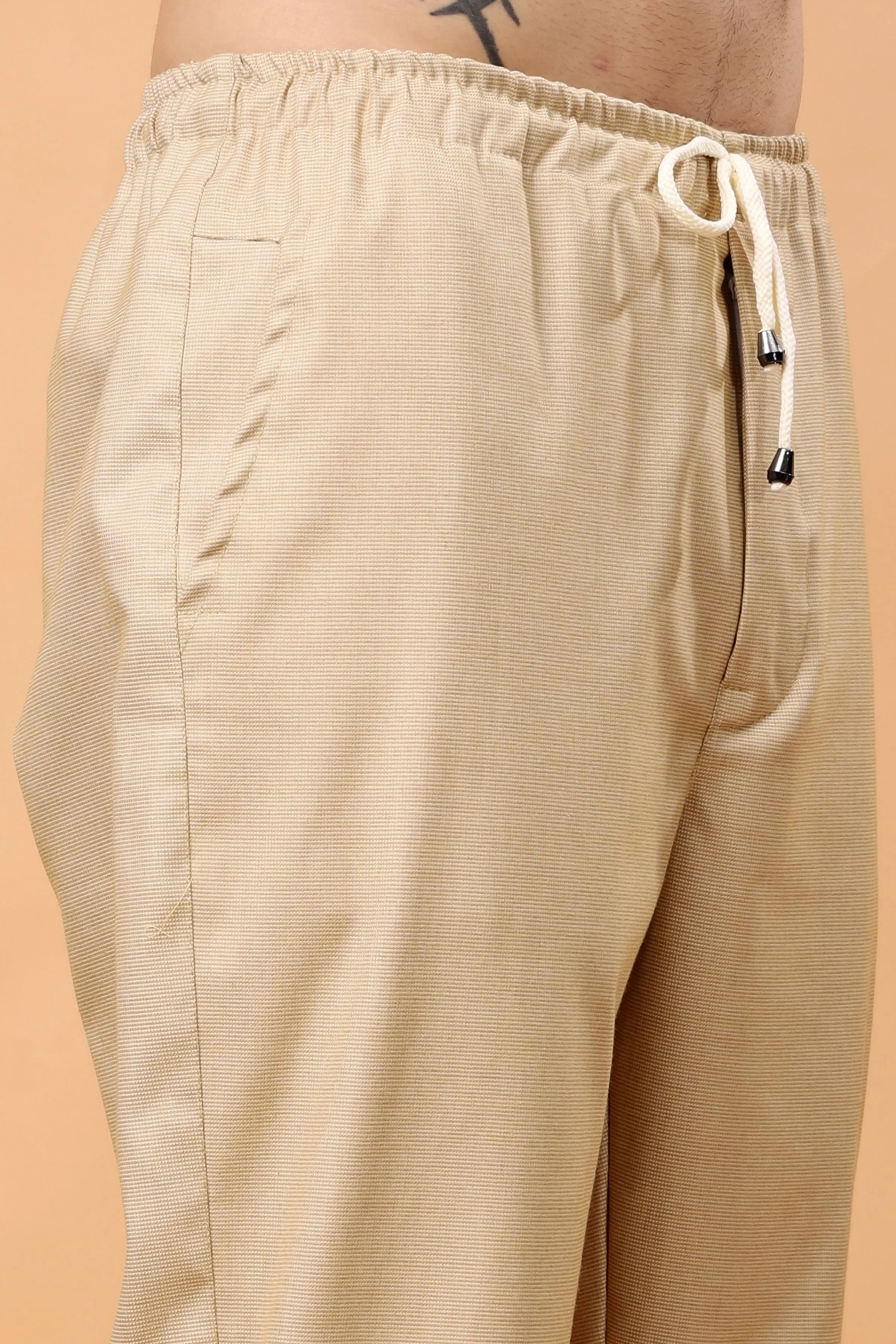 Maple Beige Textured Stretch Cargo