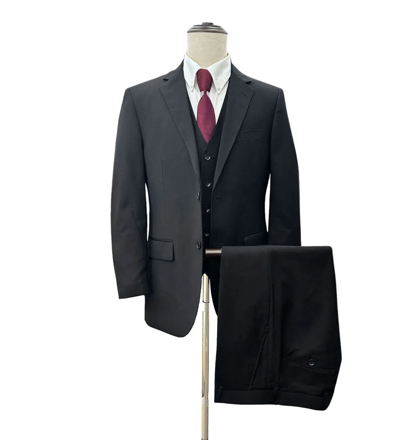 Mazari Vested Slim Fit Suit - Paris  Black 1525