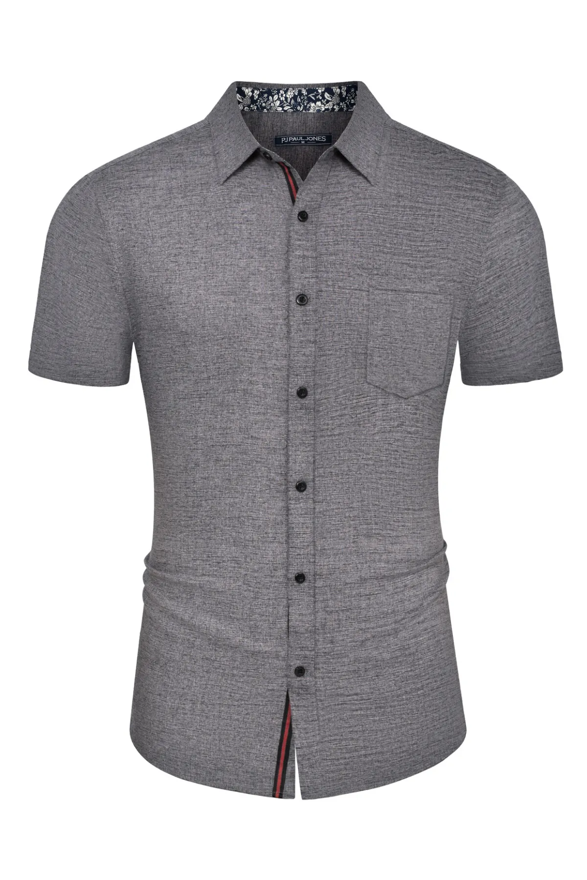 Men Basic Shirt Casual Short Sleeve Classic Collar Button-up Tops