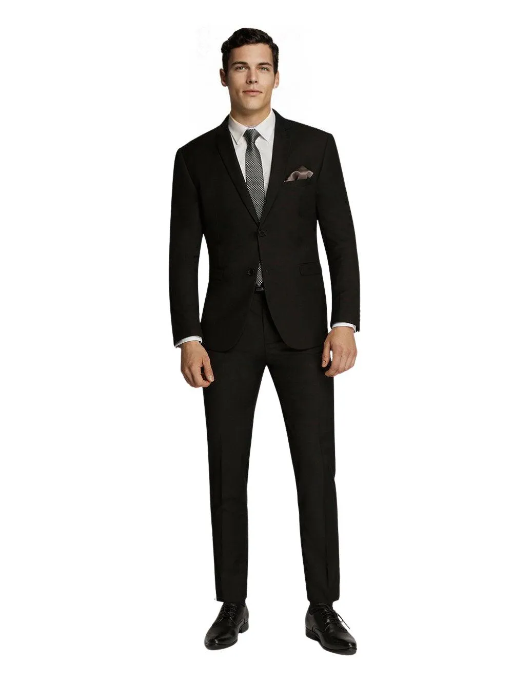 Men's Black Formal Plain Slim Fit Suit