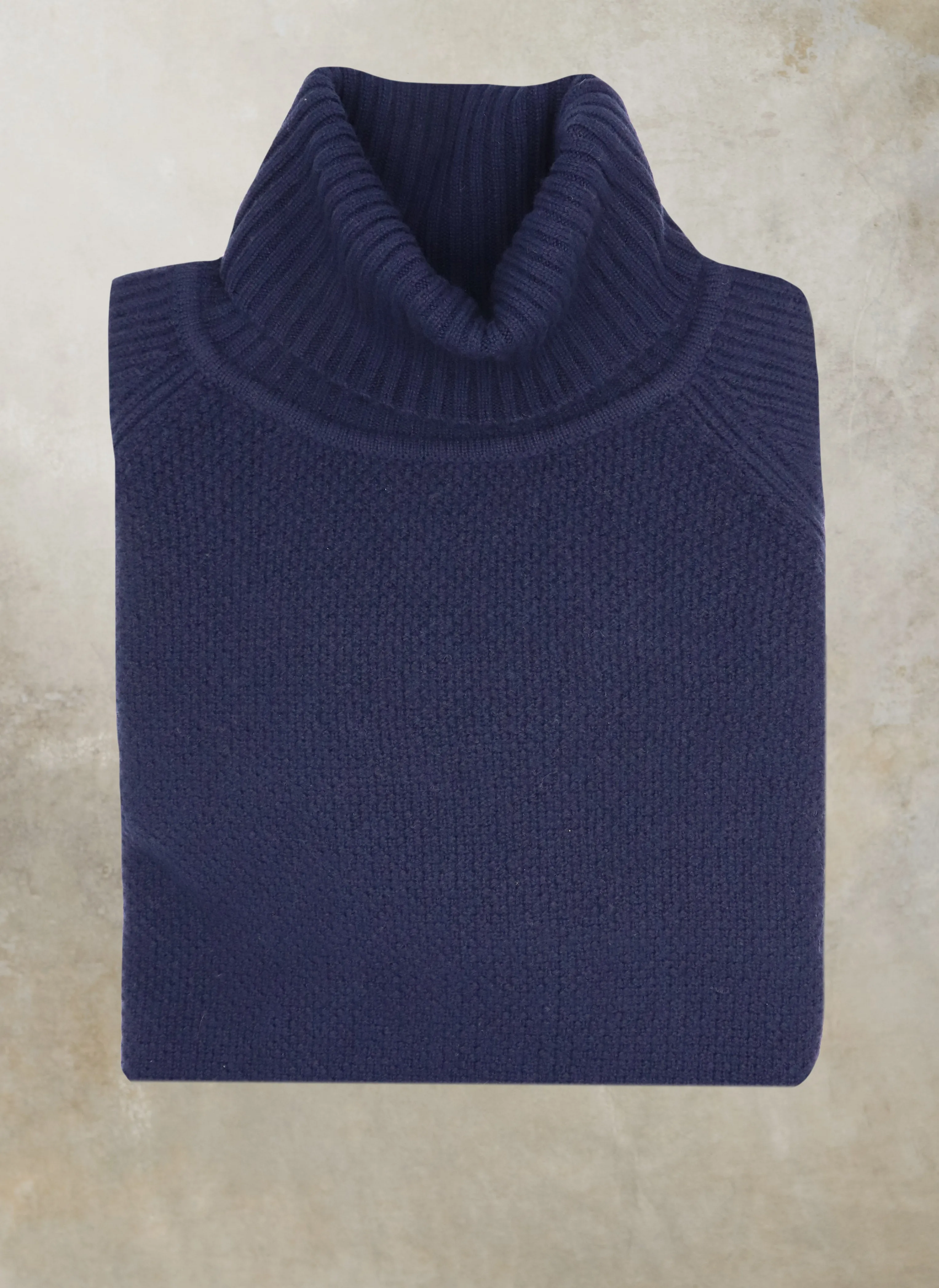 Men's Bolzano Raglan Turtleneck Sweater in Navy