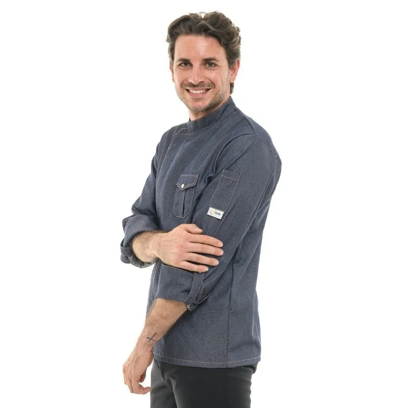 Men's Jean Chef Coat Short Sleeve - MANELLI