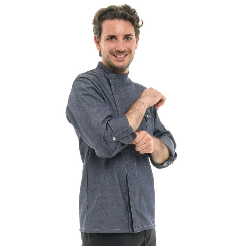 Men's Jean Chef Coat Short Sleeve - MANELLI