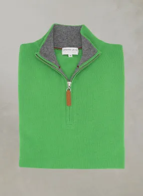 Men's Madison Quarter Zip Cashmere Sweater in Seagrass