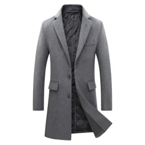 Men's Premium Business Long Wool Pea Coat