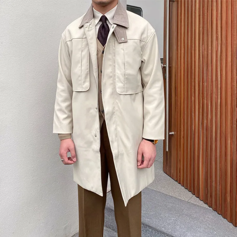 Men's Vintage British Slim Mid Length Coat