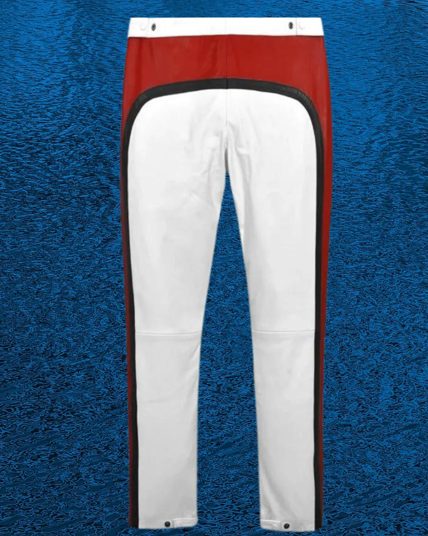 Mens White Leather Pants