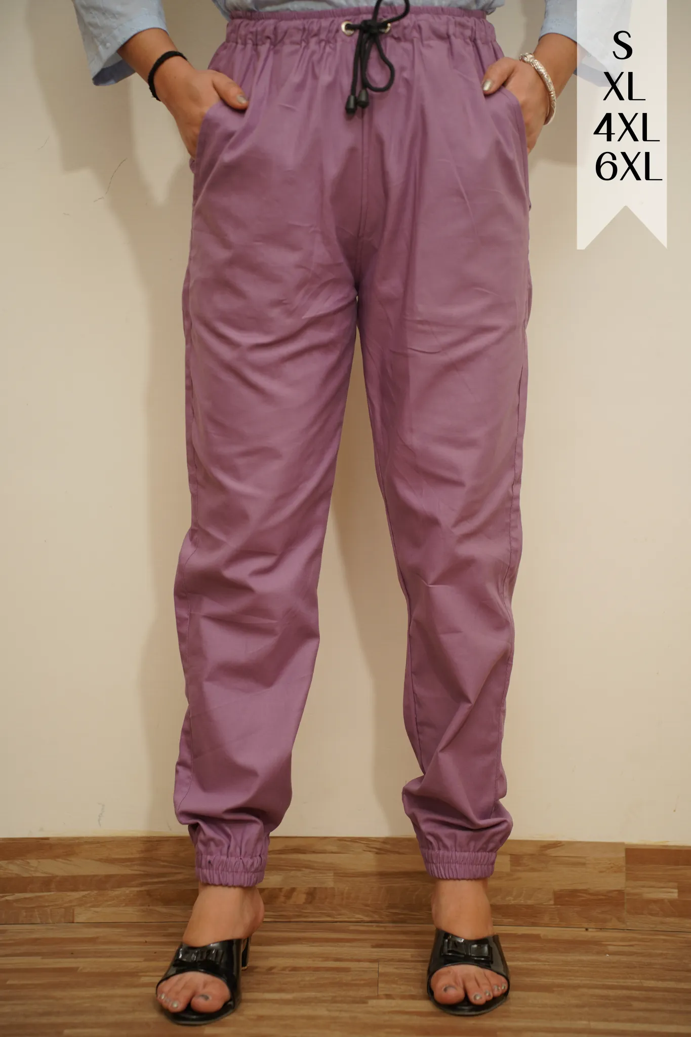 Misty Mauve Cotton Cargo Pants