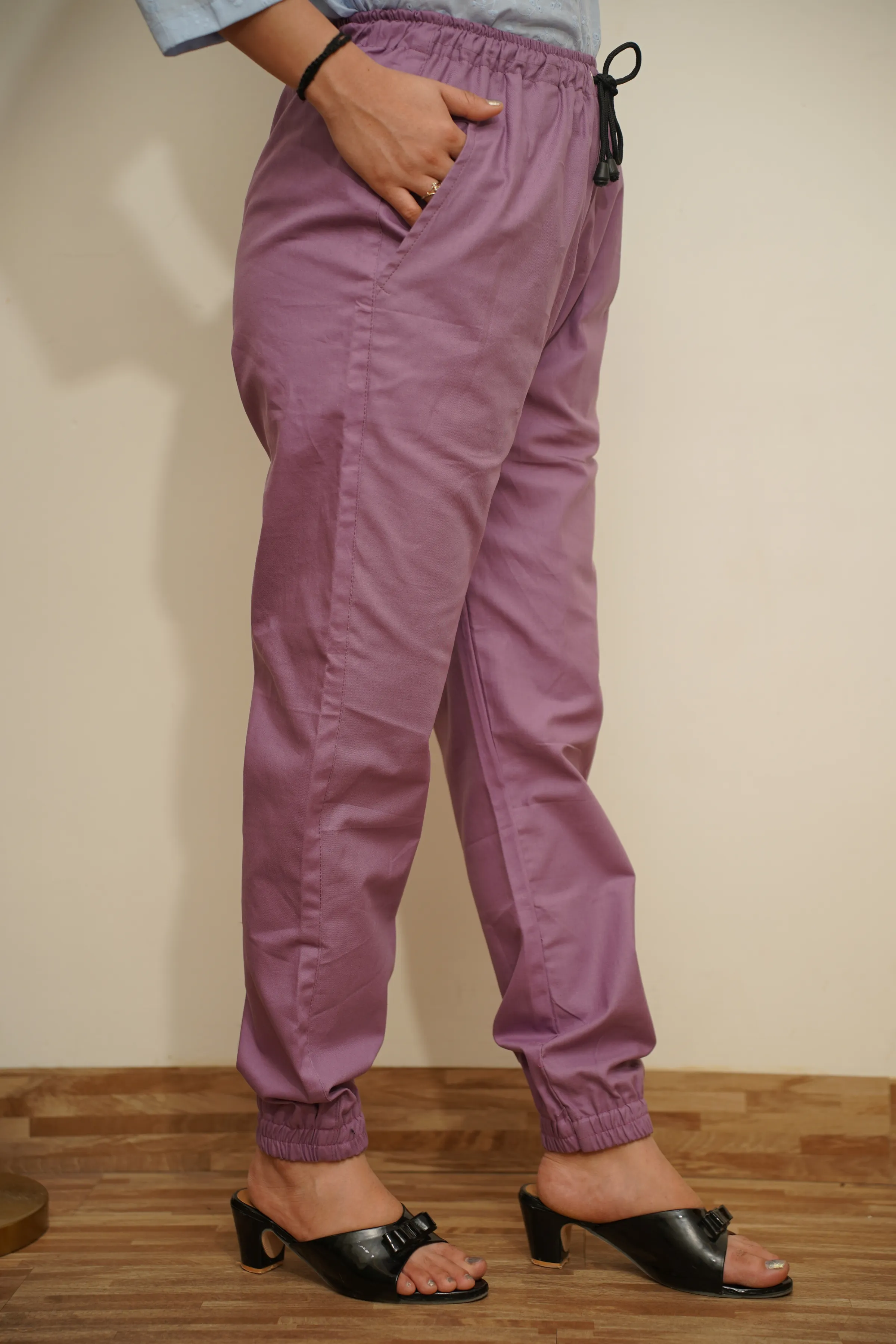 Misty Mauve Cotton Cargo Pants