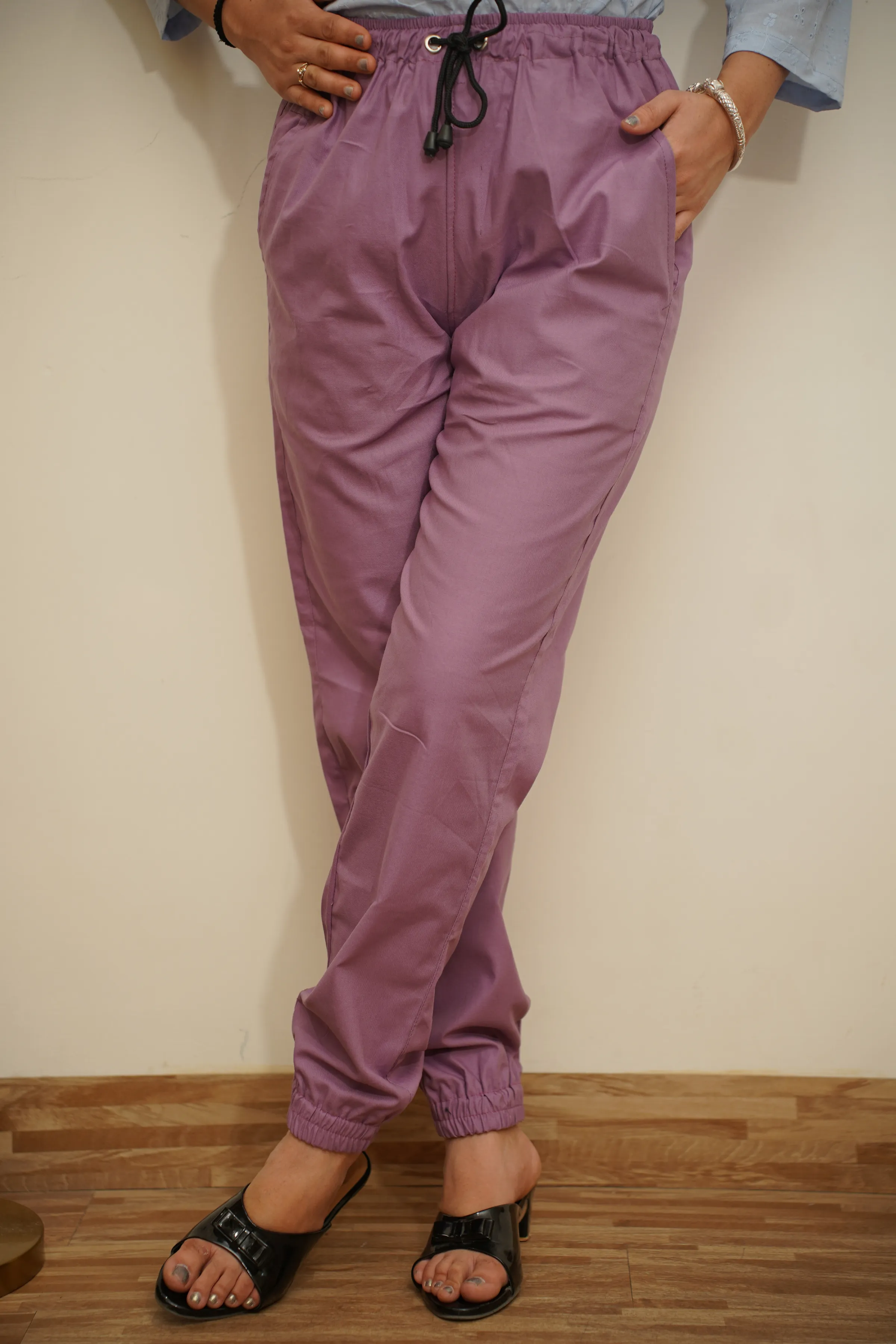 Misty Mauve Cotton Cargo Pants