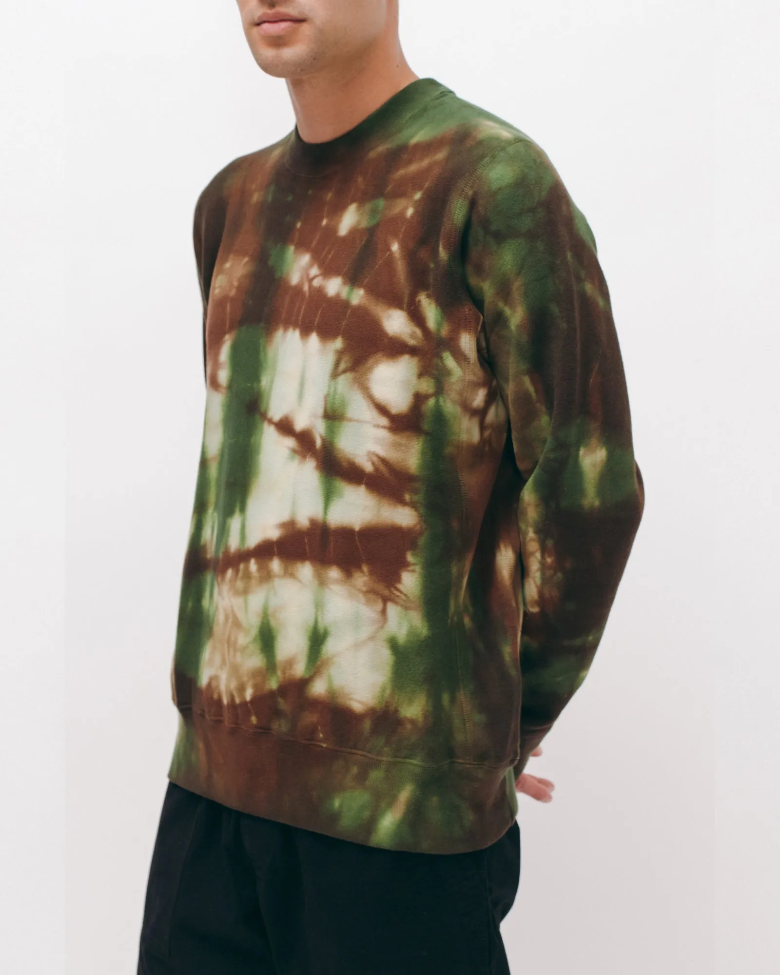 Natural Dyed Crew Fleece - Woodland Tie Dye