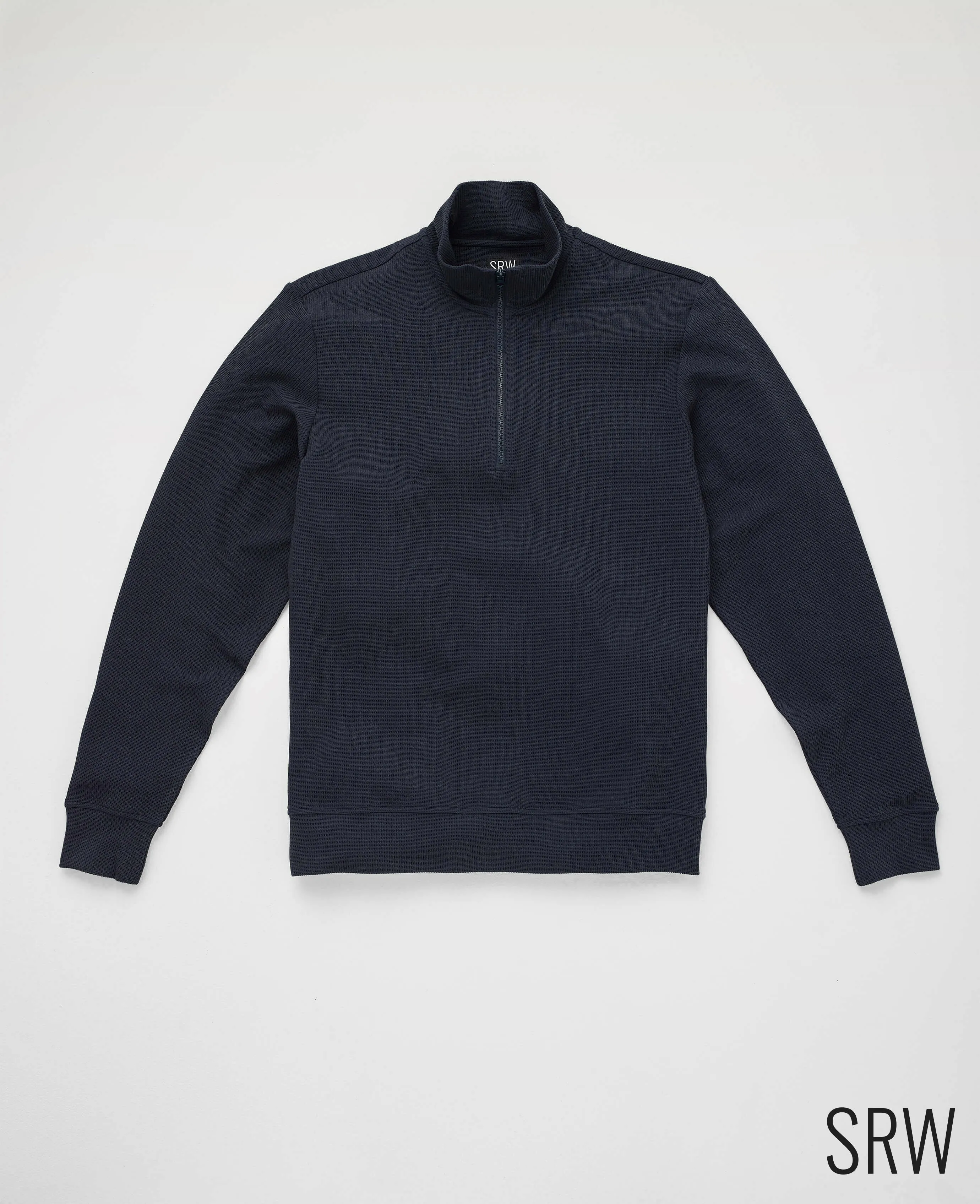 Navy Half-Zip Waffle Sweatshirt