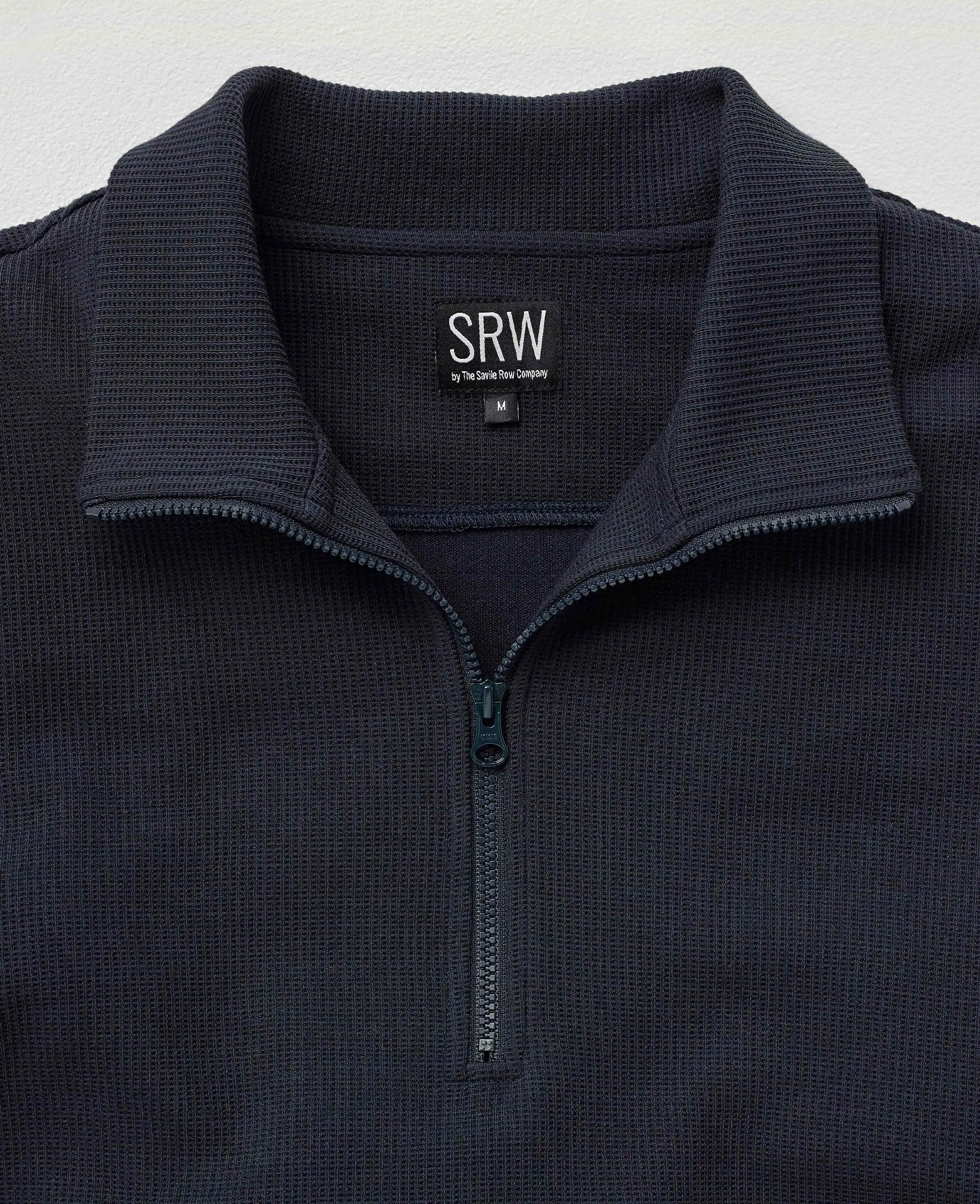 Navy Half-Zip Waffle Sweatshirt