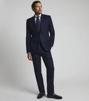 Navy Wool Hopsack Suit