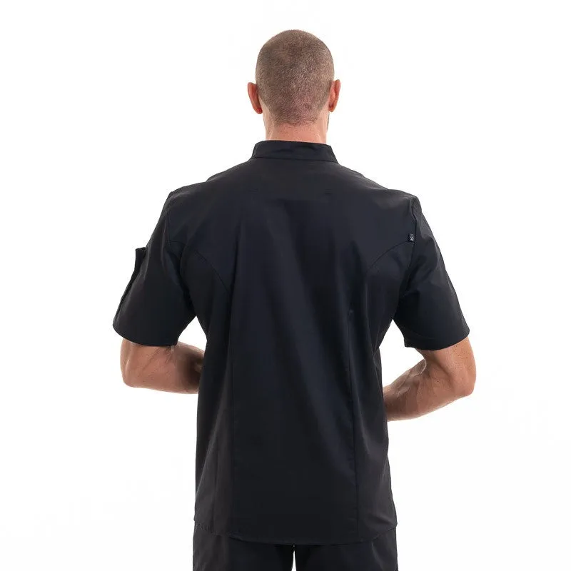 Nero Black Short Sleeve Chef Coat - ROBUR