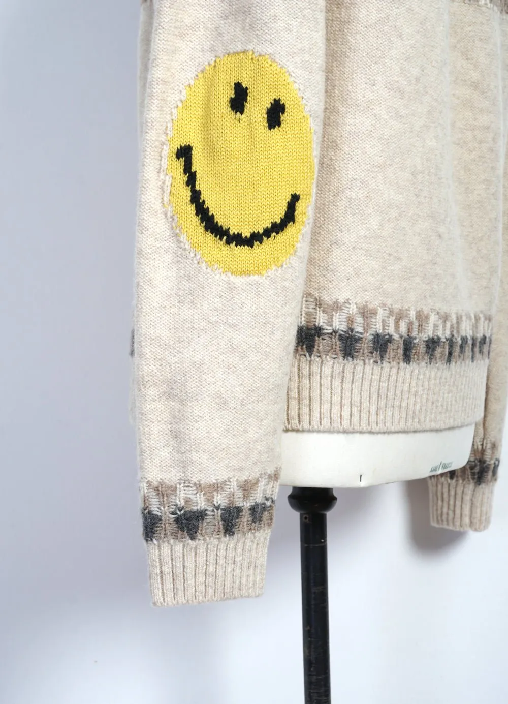 NORDIC SMILIE | Wool-Jacquard Crewneck Sweater | Ecru