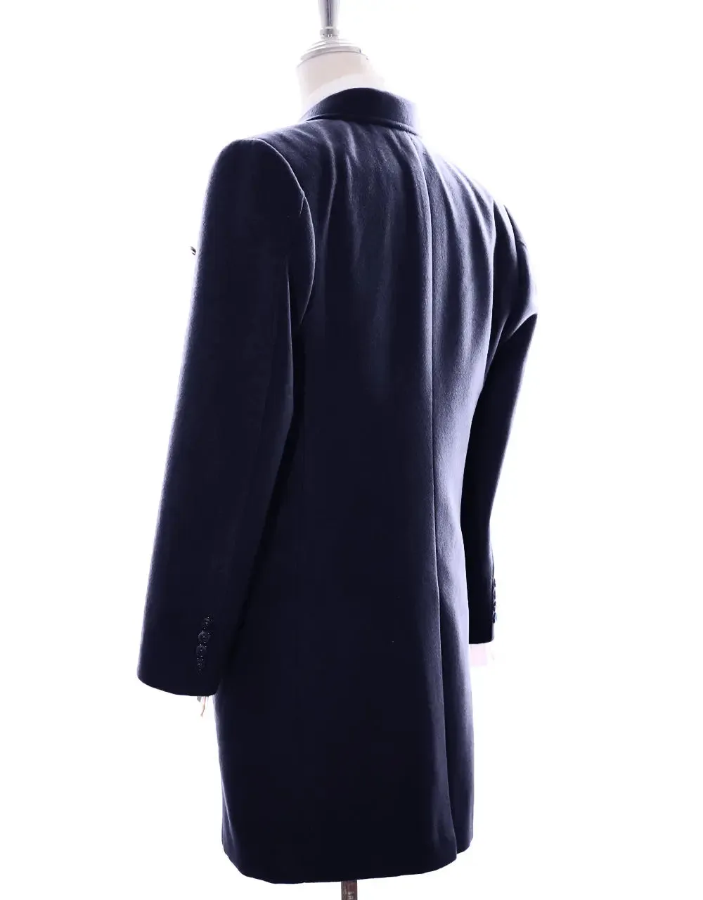 Overcoat Men's| 100% Wool Navy Blue Vintage Long Mens Winter Coat