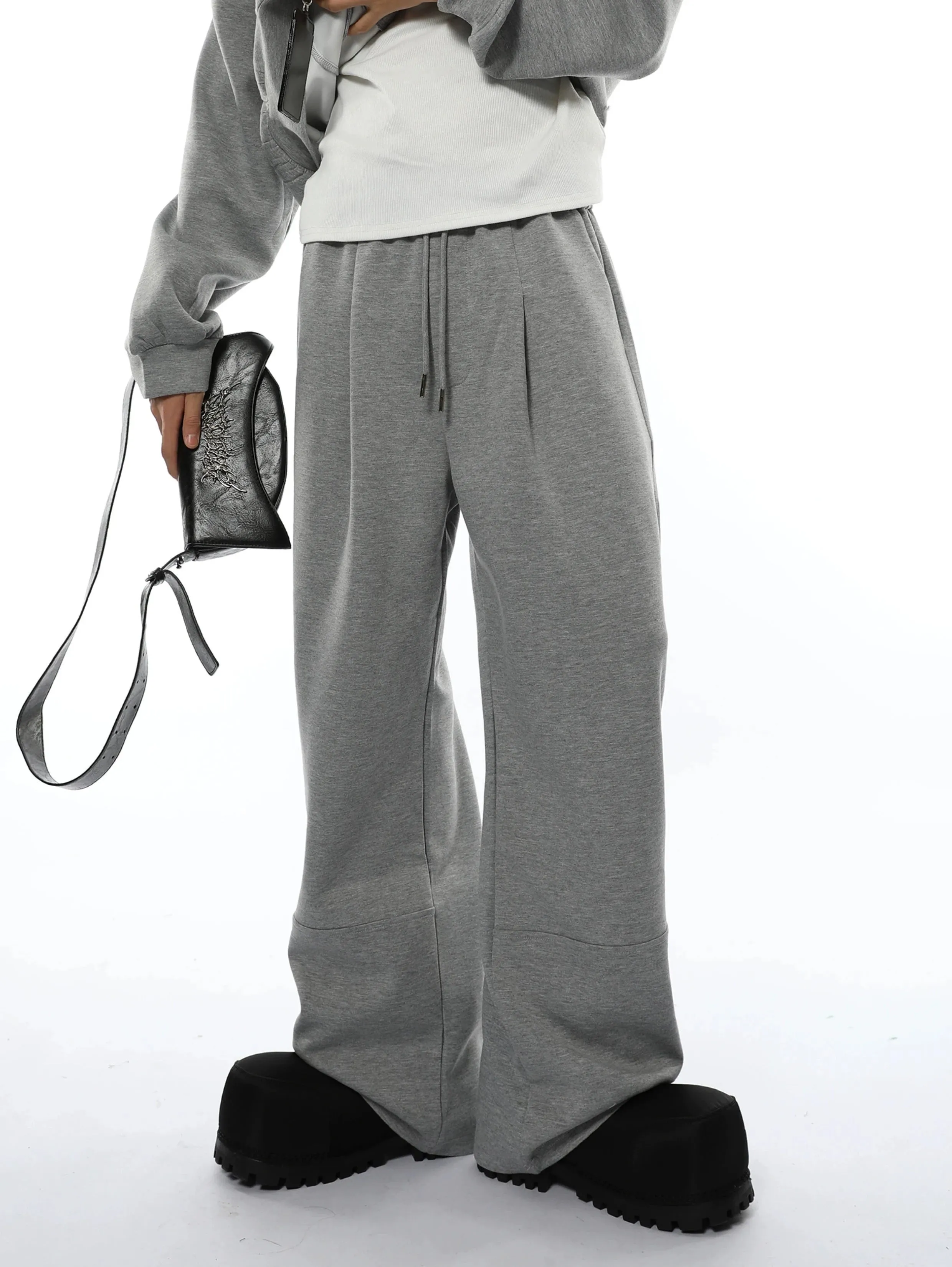 Oversized Collared V-Neck Sweatshirt and Joggers Set