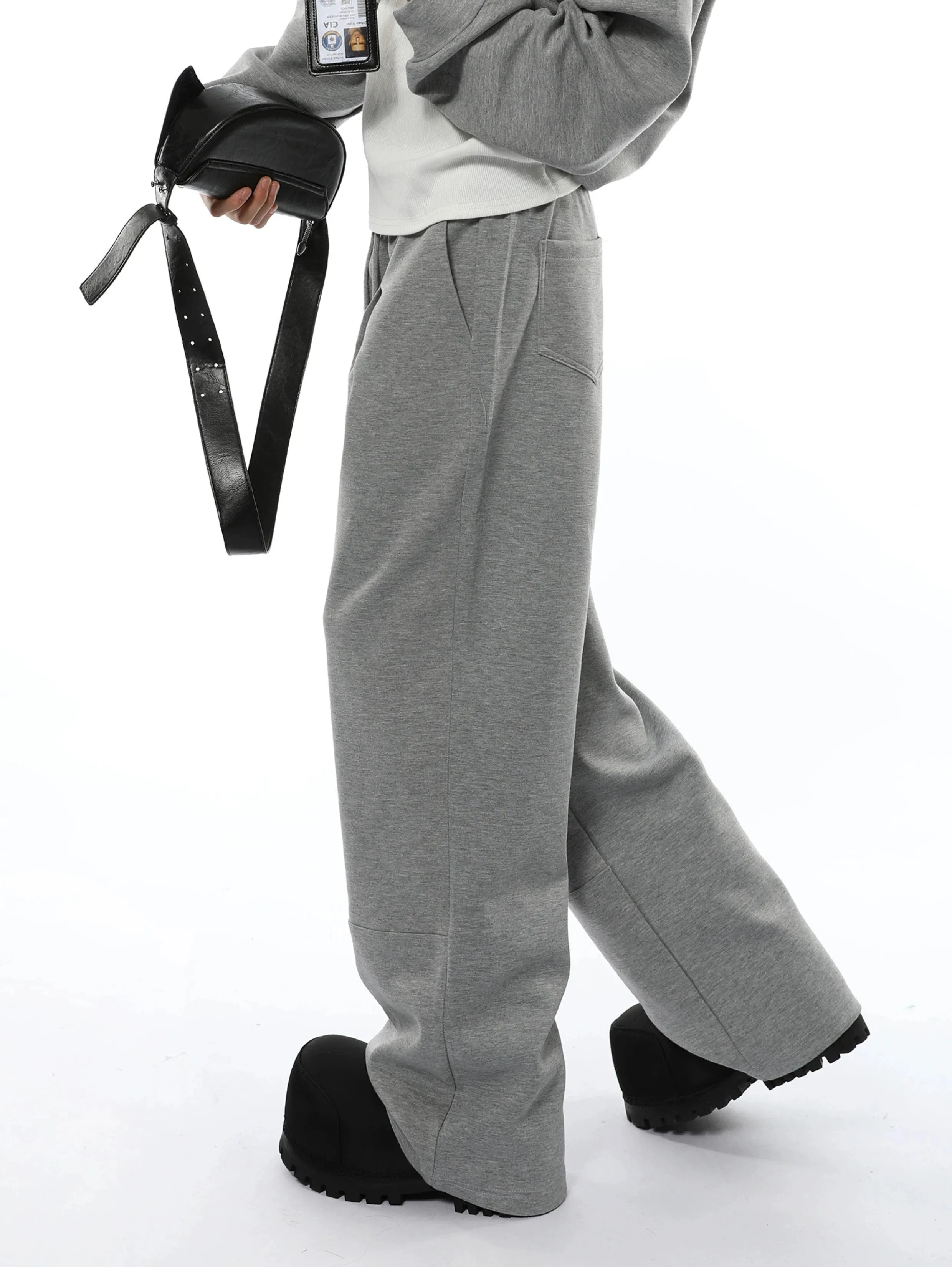 Oversized Collared V-Neck Sweatshirt and Joggers Set