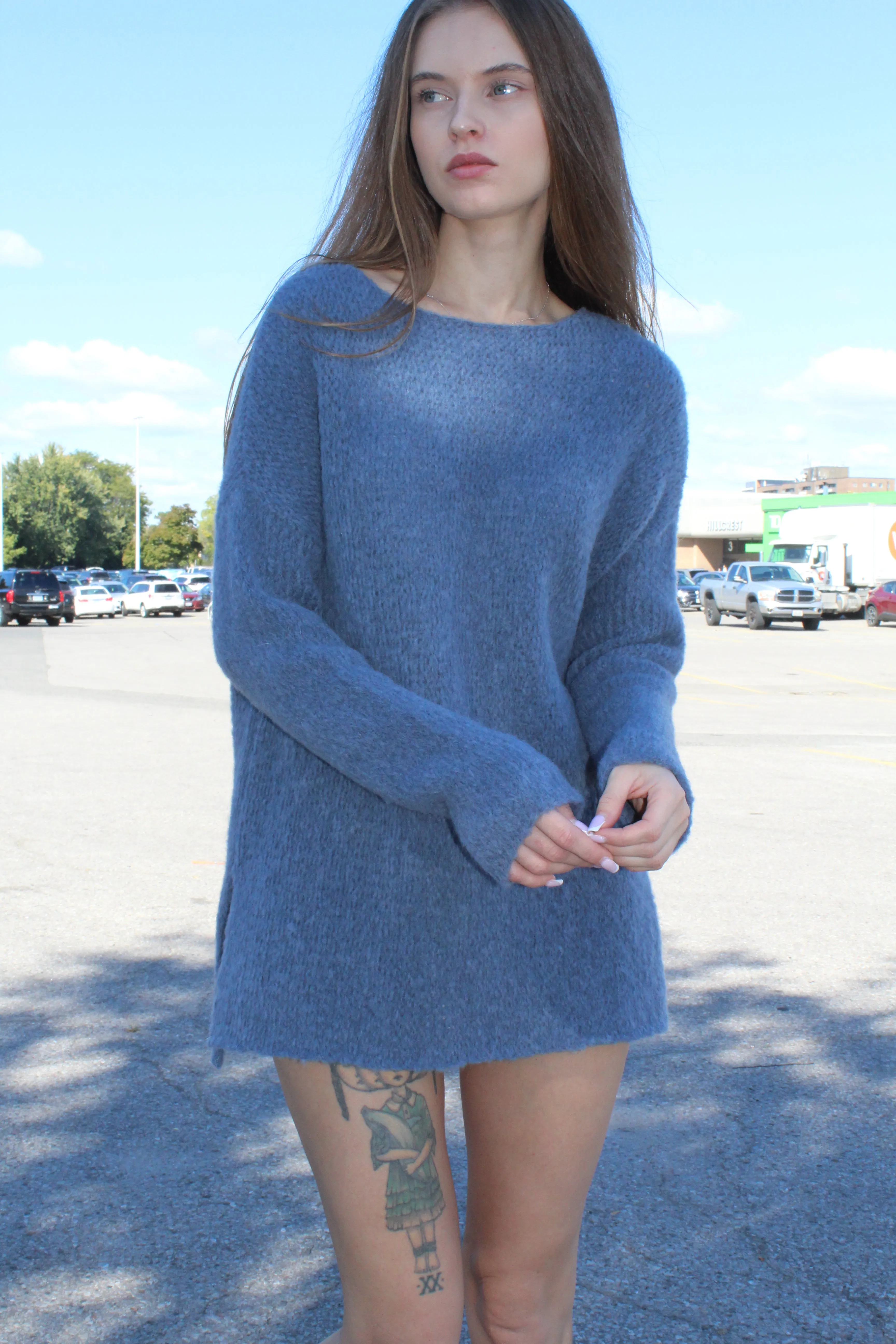 Peruvian alpaca wool hand knit sweater dress.