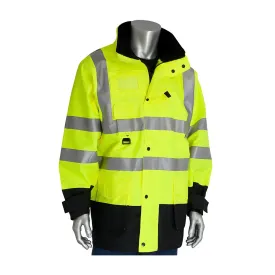 PIP 343-1756-YEL/L ANSI Type R Class 3 7-in-1 All Conditions Coat with Inner Jacket and Vest Combination