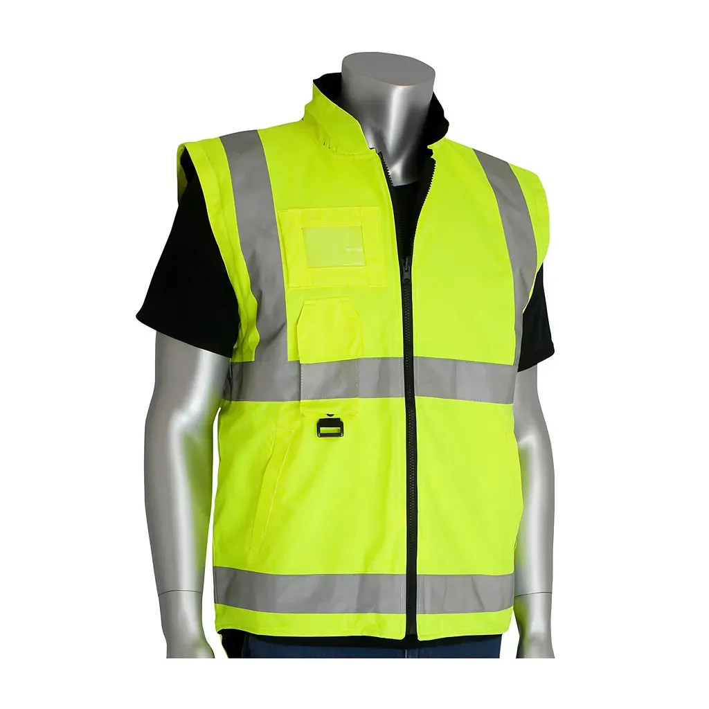 PIP 343-1756-YEL/L ANSI Type R Class 3 7-in-1 All Conditions Coat with Inner Jacket and Vest Combination