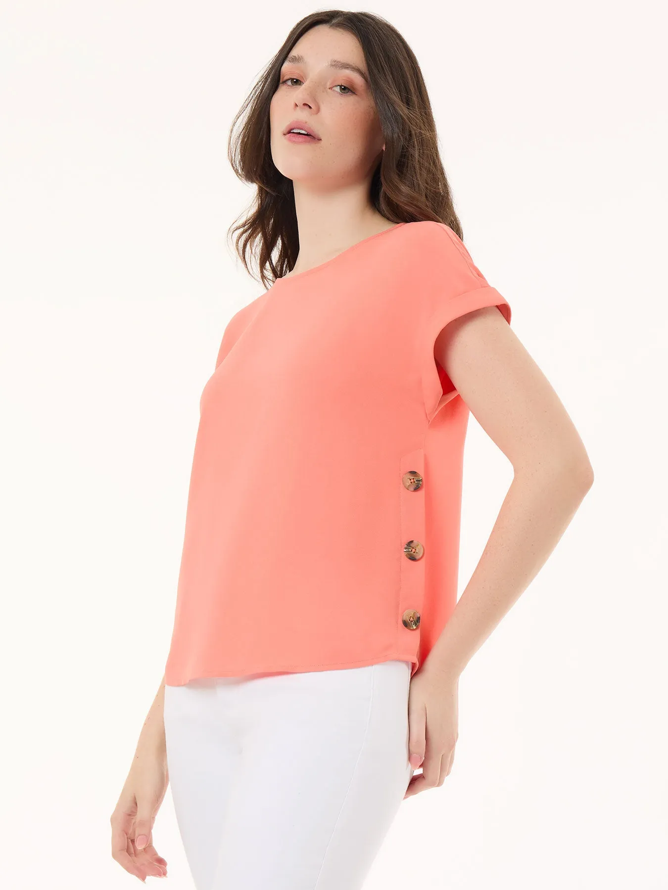 Plus Size Button Detail Blouse, Jasper Crepe