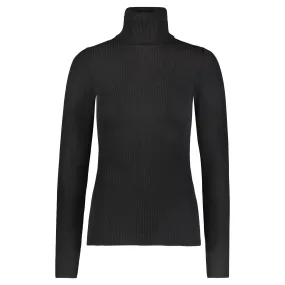 Polkadot Black Rib ALI TURTLENECK LS Fitted