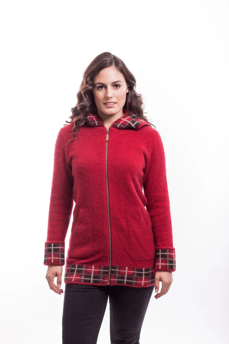 Possum Merino Tartan Jacket with Hood