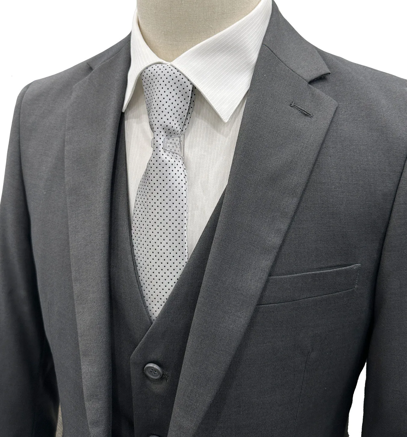 Profile Slim Fit Vested Suit - Charcoal