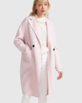 Publisher Double-Breasted Wool Blend Coat - Pale Pink