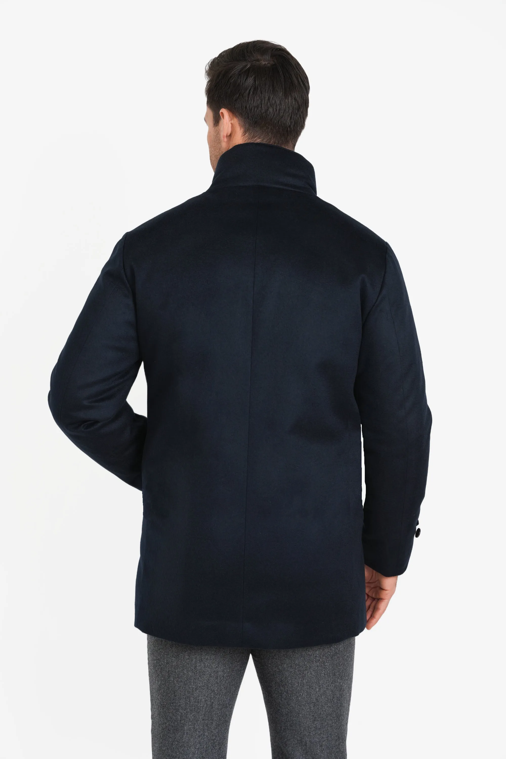 Pure Cashmere Car Coat, Navy