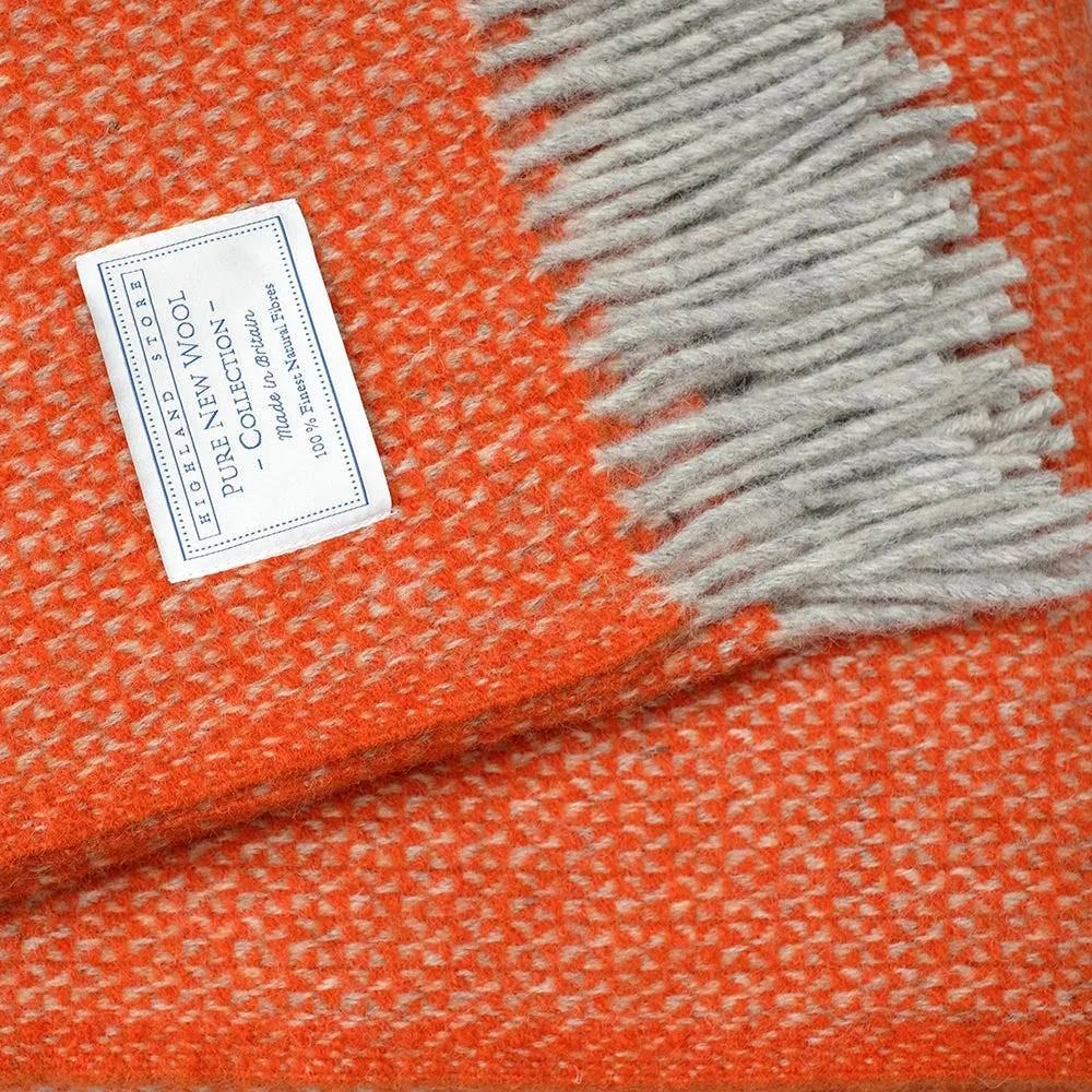 Pure New Wool Blanket in Orange