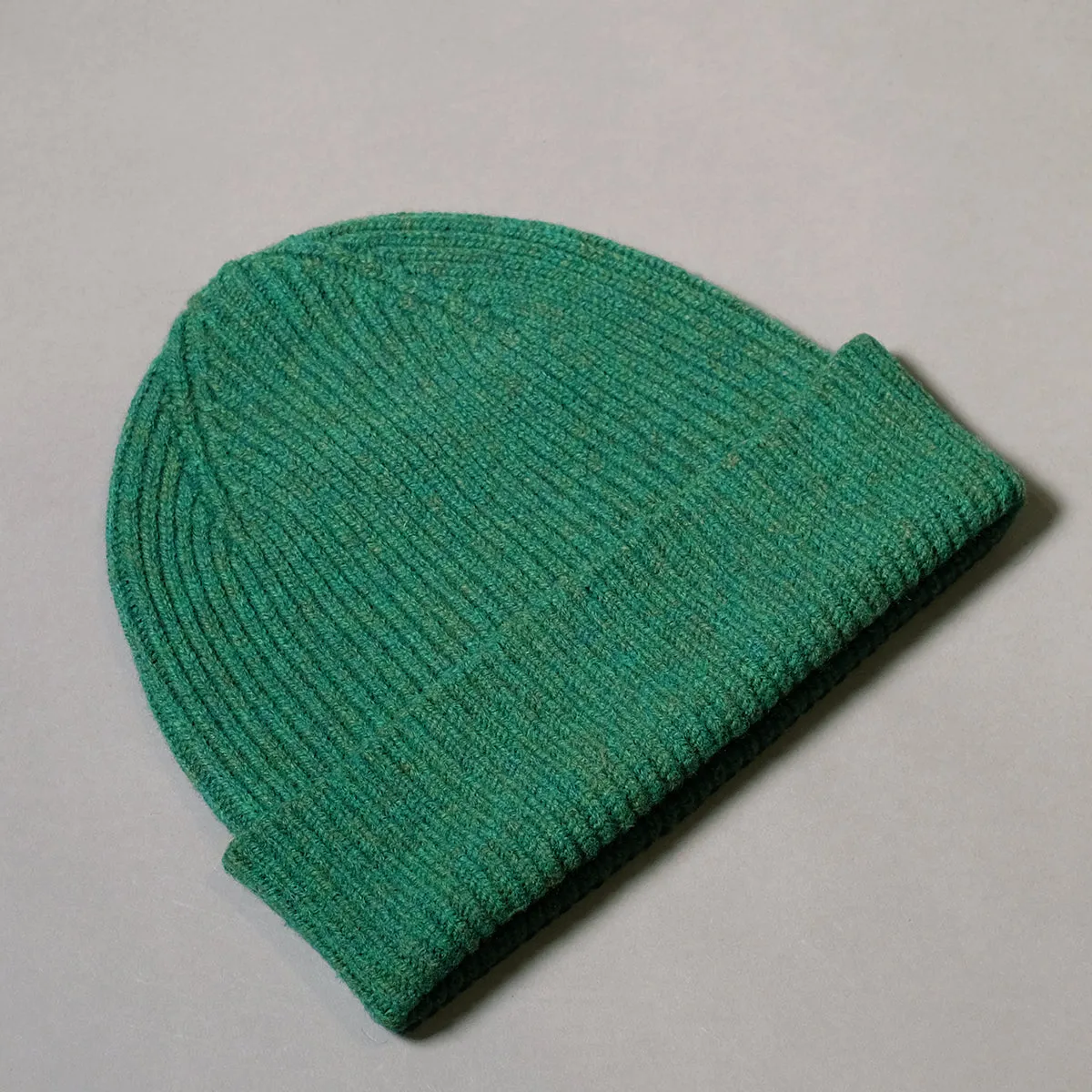 Pure Wool Beanie Hat in Green