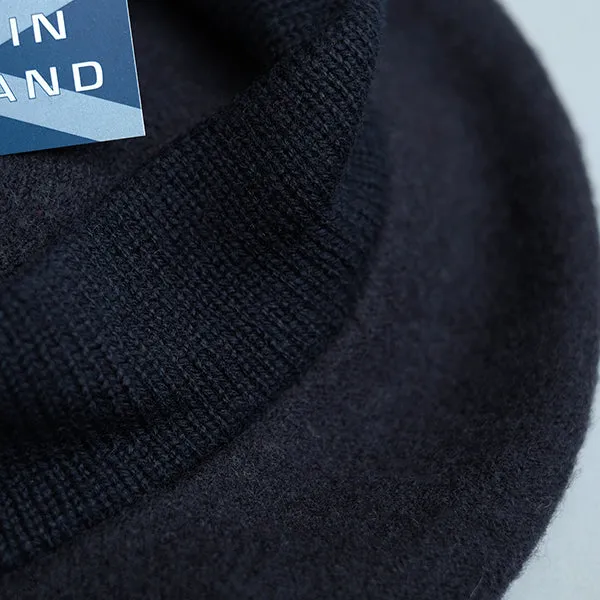 Pure Wool Beret Tam In Navy