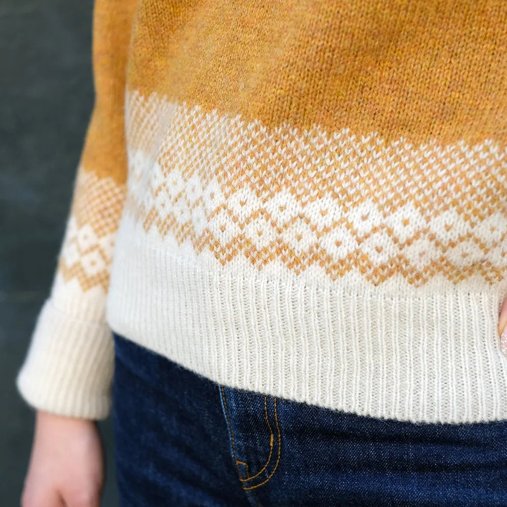 Pure wool fair isle jumper in yellow