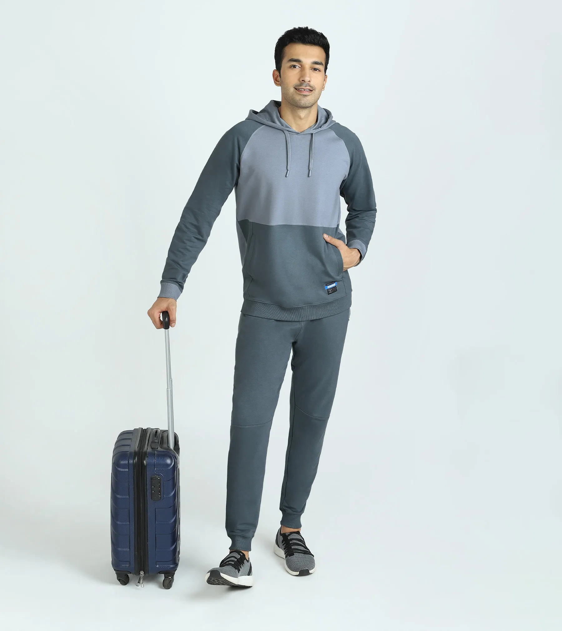 Quest French Terry Cotton Hoodie And Joggers Co-ord Set Slate Grey