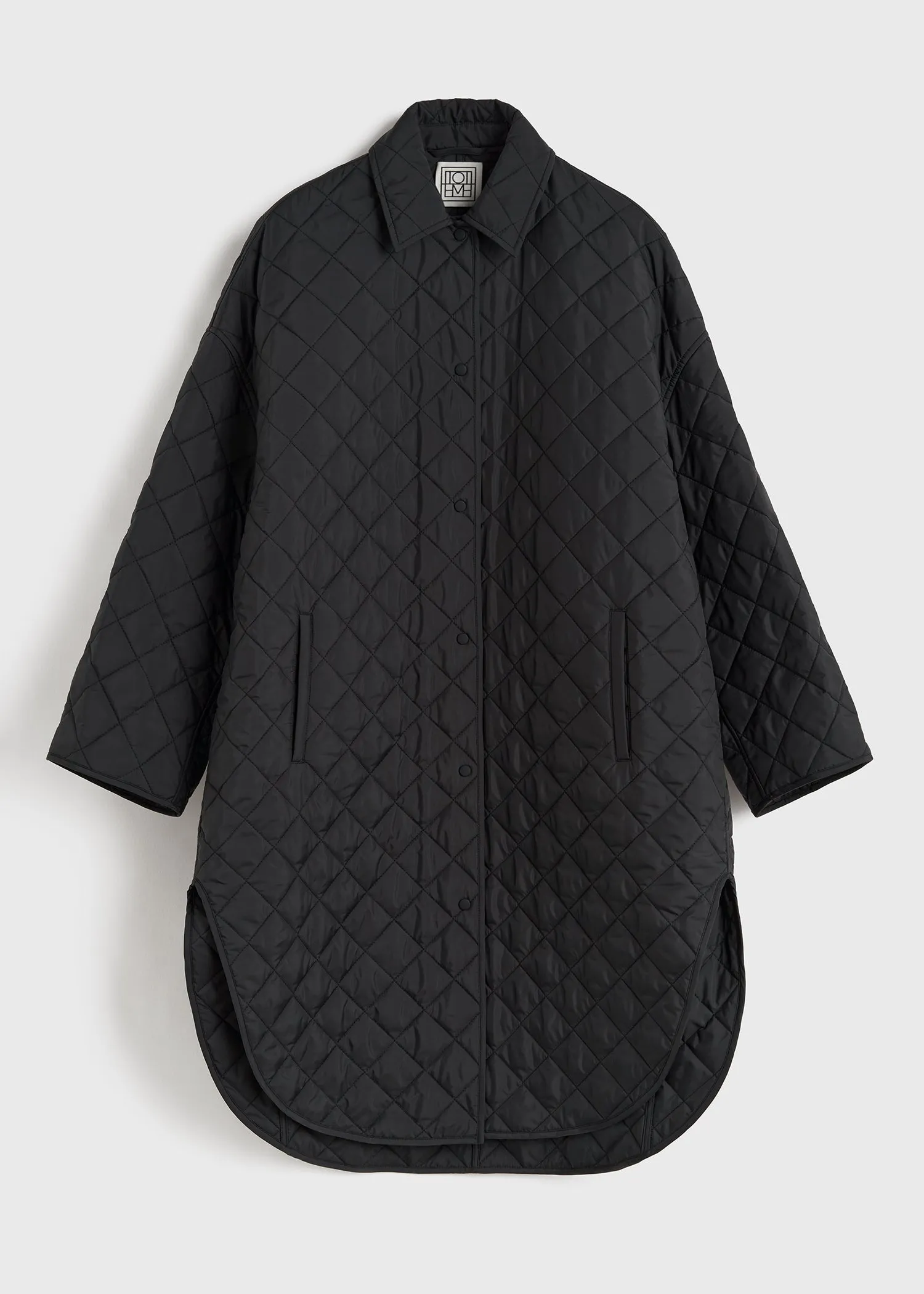 Quilted cocoon coat black