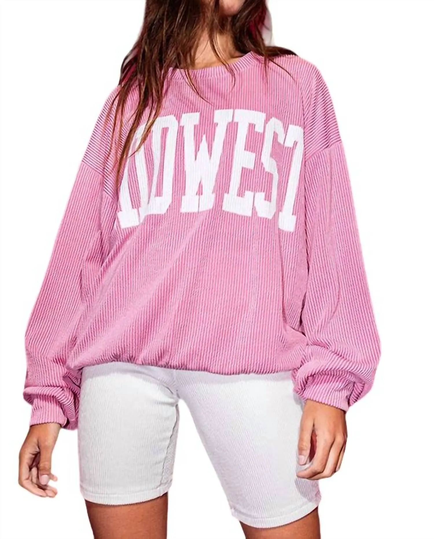 "midwest" Oversized Sweatshirt In Pink