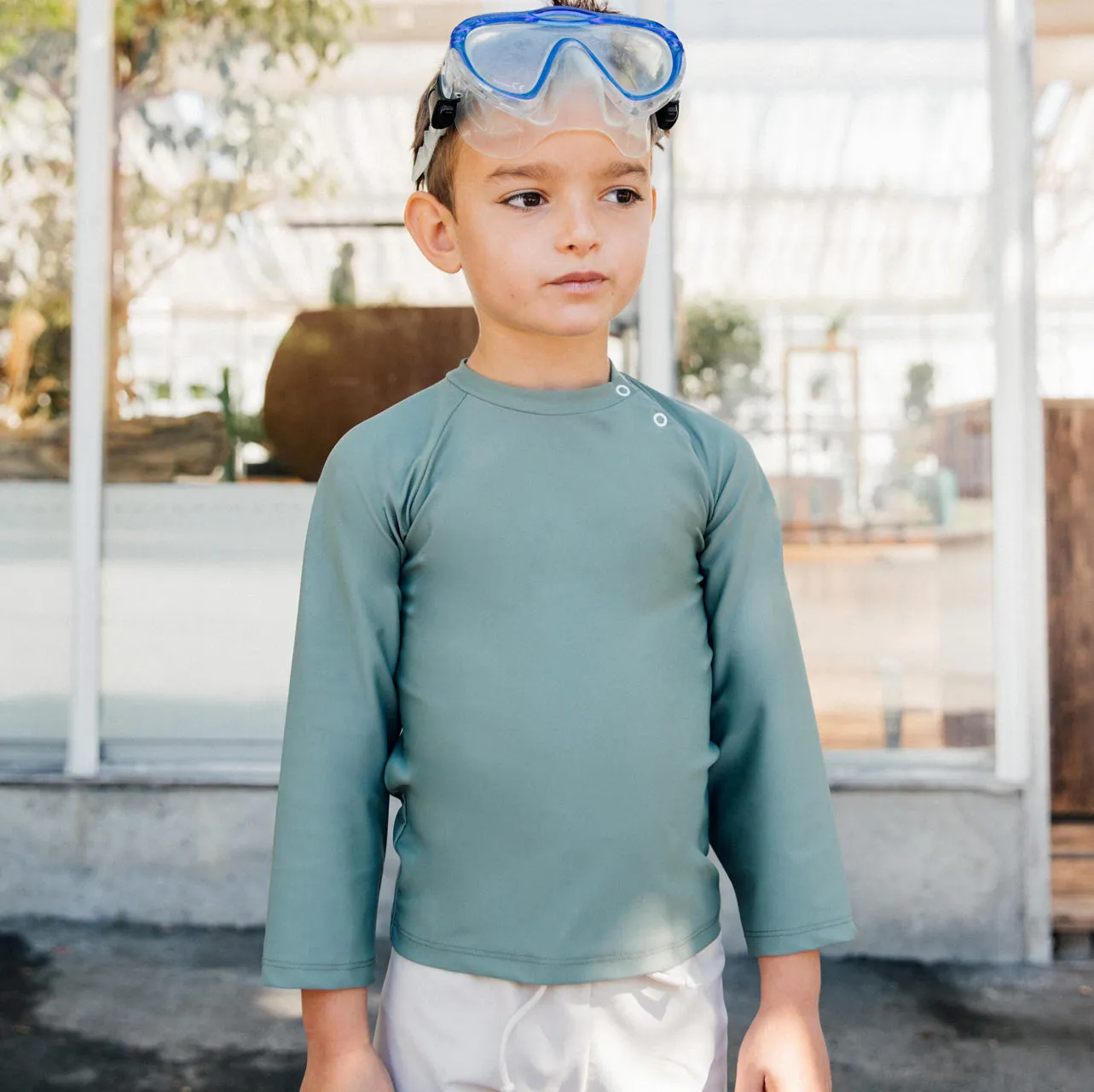 Rio Rashie 100% Recycled Nylon Swimshirt - Rosemary (1-10y)