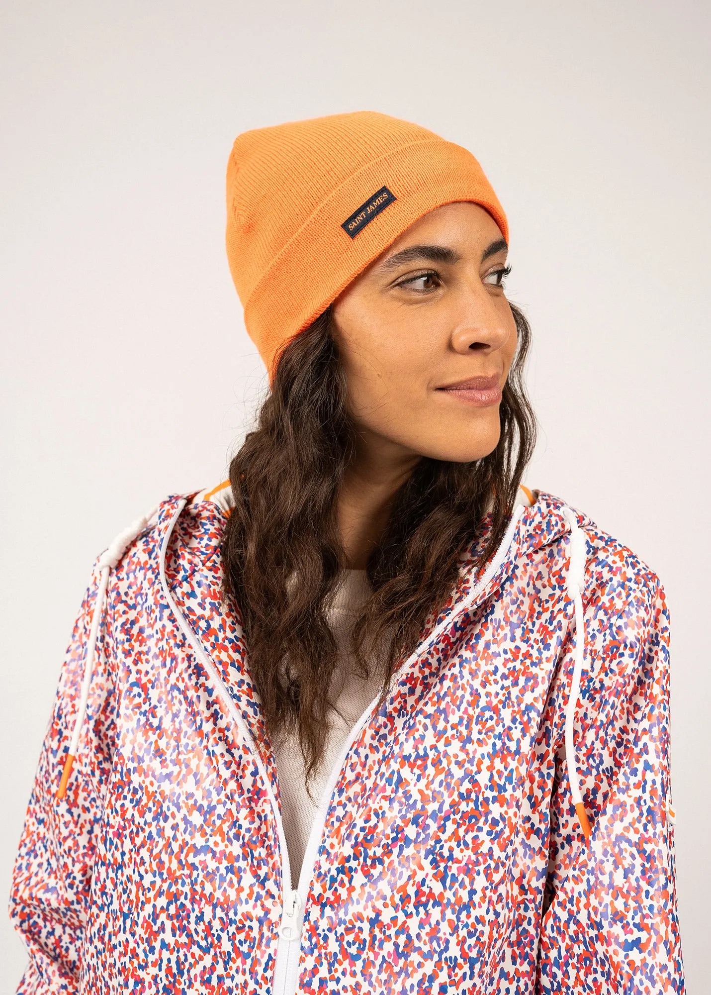 Sailor hat - in pure new wool (ORANGE FLUO)