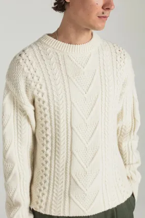 Sandre Cable Sweater White