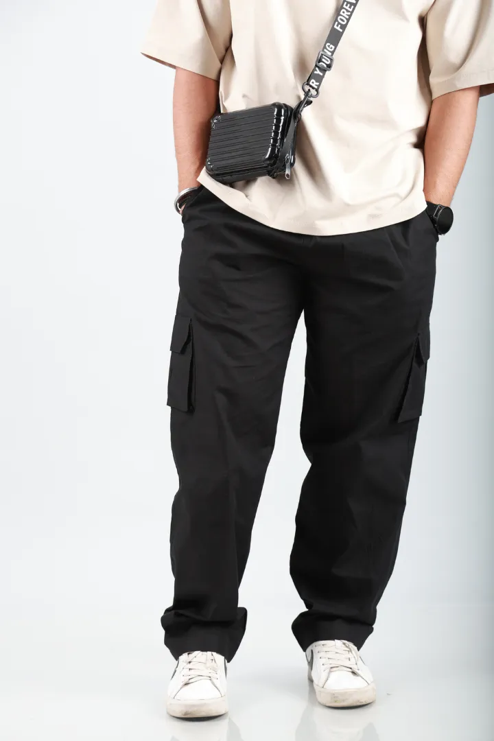 Space Black Cargo Baggy Pant - Unisex Comfy Pant