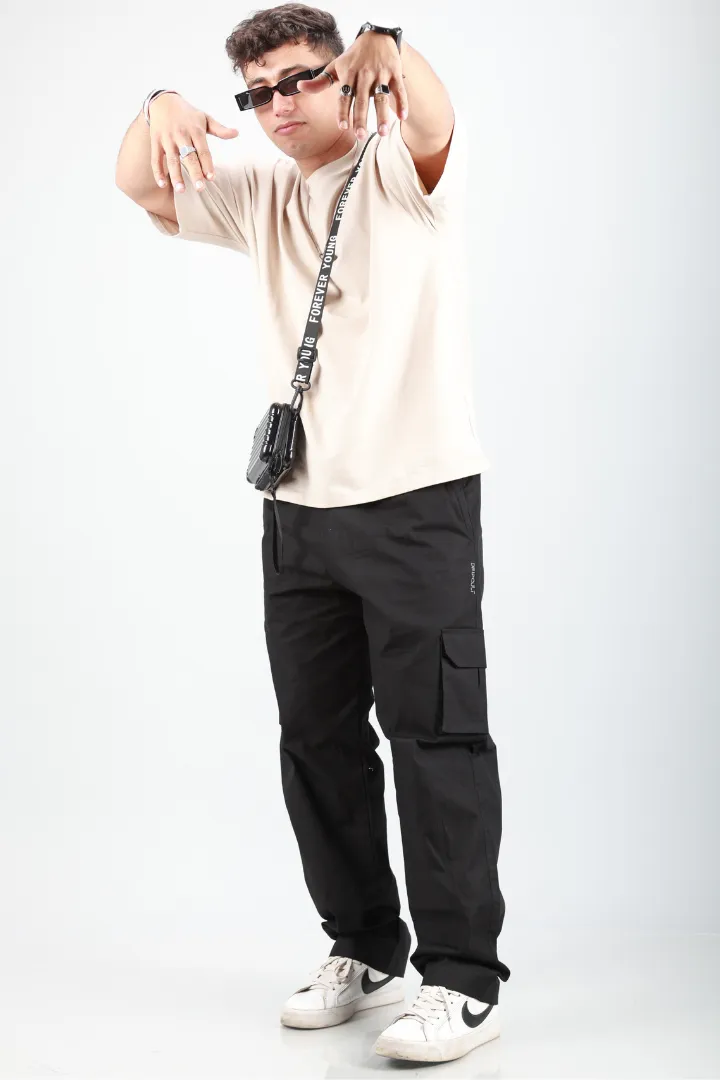 Space Black Cargo Baggy Pant - Unisex Comfy Pant