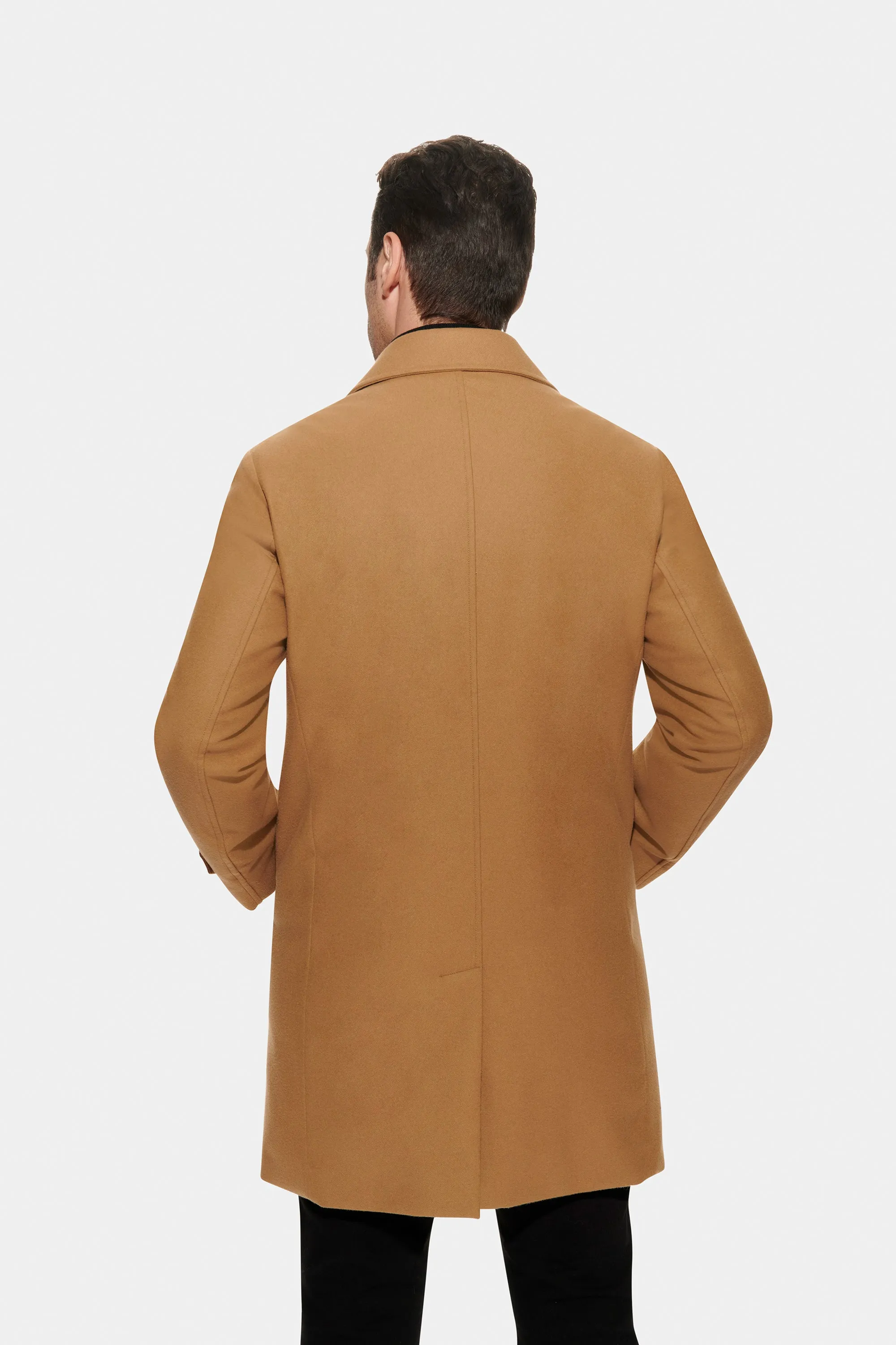 Stretch Wool Euro Coat, Camel