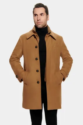 Stretch Wool Euro Coat, Camel