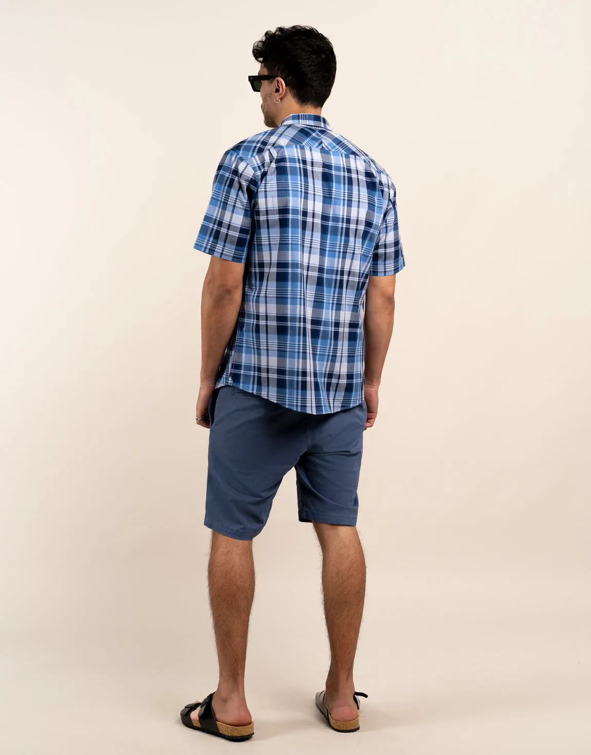 Sumner Blue Textured Shorts