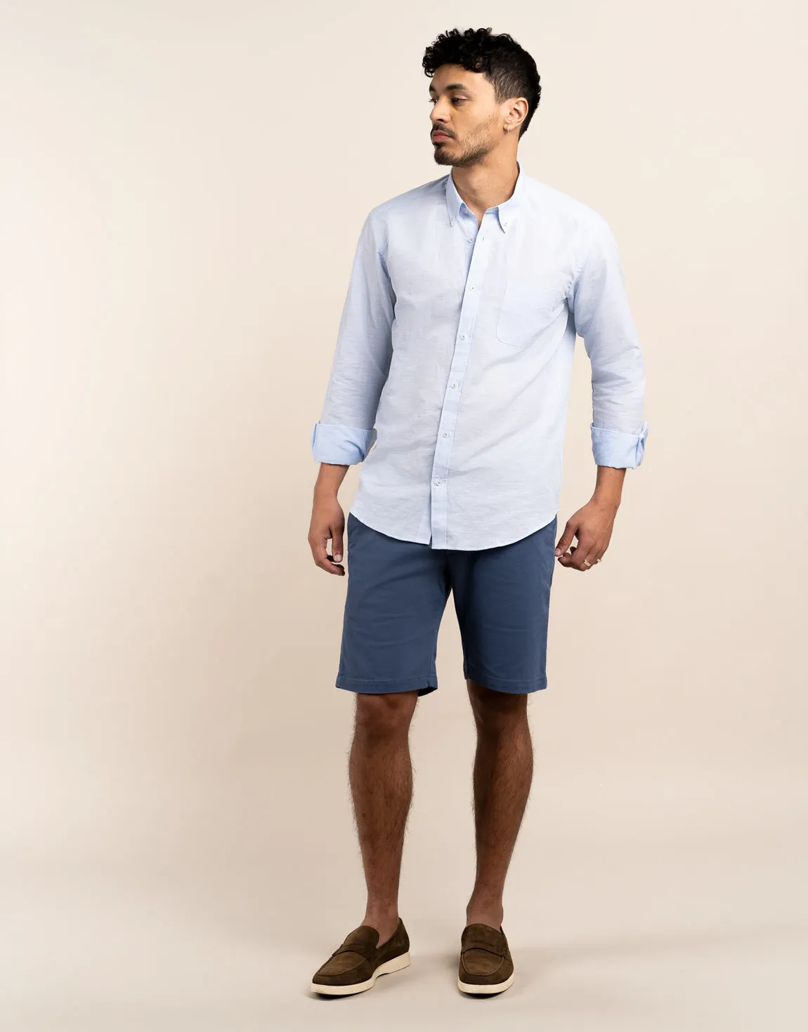 Sumner Blue Textured Shorts