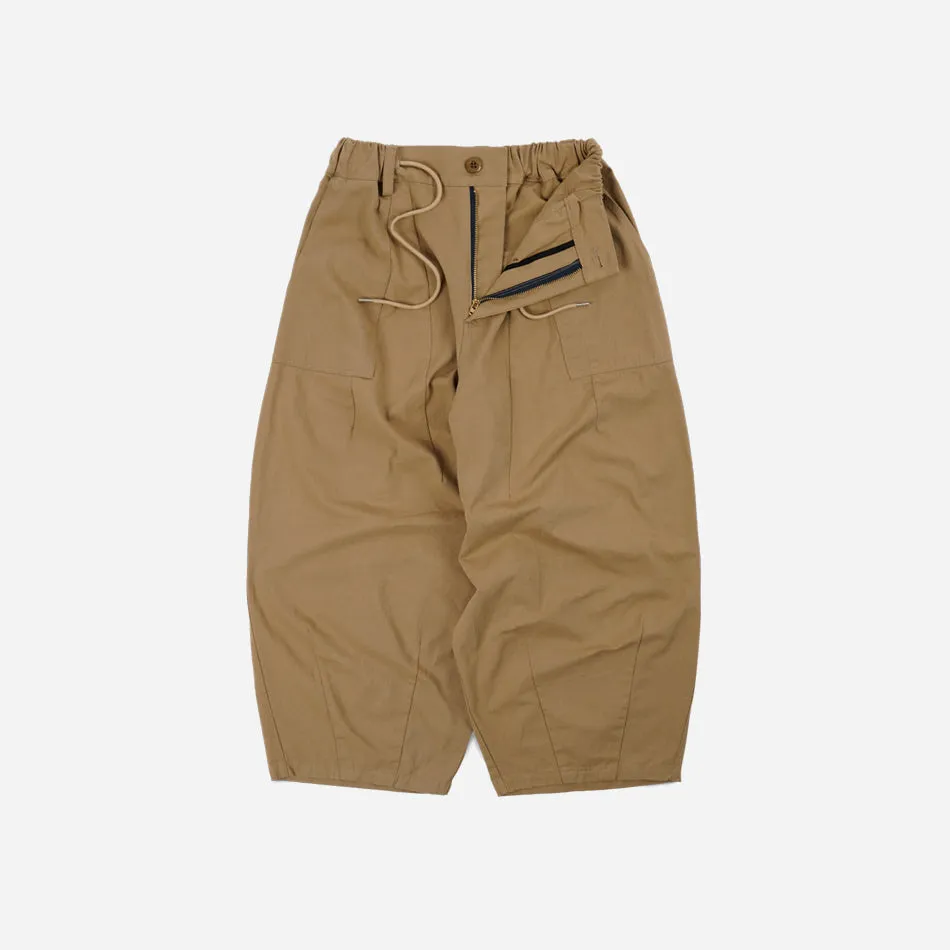 TWILL BALLOON PANTS - BEIGE